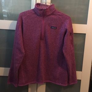 pink patagonia quarter zip